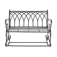Black Wrought Iron Victorian Rocker Bench