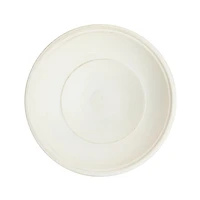 White Scroll Metal Fluted Bird Bath