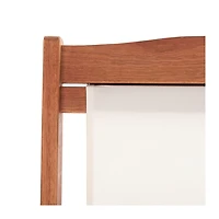 Eucalyptus Wood and Beige Sling Chairs, Set of 2