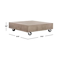 SAFAVIEH Gray Concrete Coffee Table With Wheels