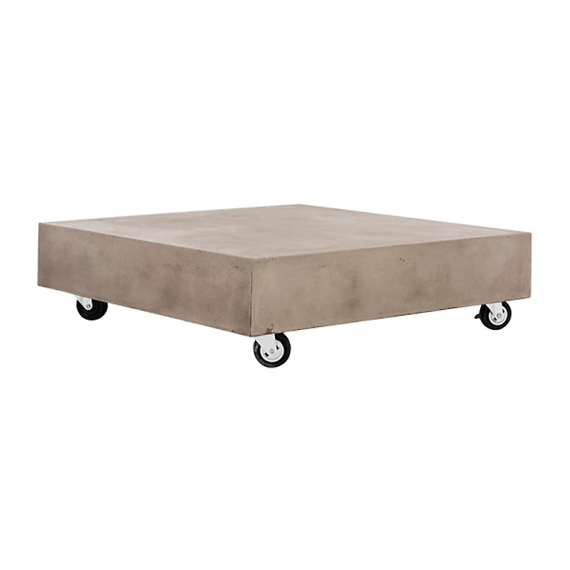 SAFAVIEH Gray Concrete Coffee Table With Wheels