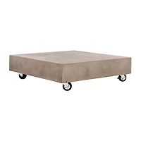 SAFAVIEH Gray Concrete Coffee Table With Wheels