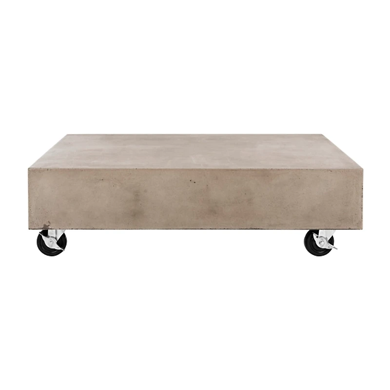 SAFAVIEH Gray Concrete Coffee Table With Wheels