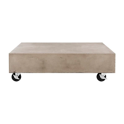SAFAVIEH Gray Concrete Coffee Table With Wheels