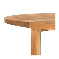 Round Natural Wood Foldable Outdoor Dining Table