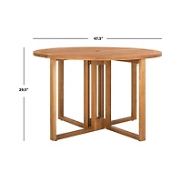 Round Natural Wood Foldable Outdoor Dining Table