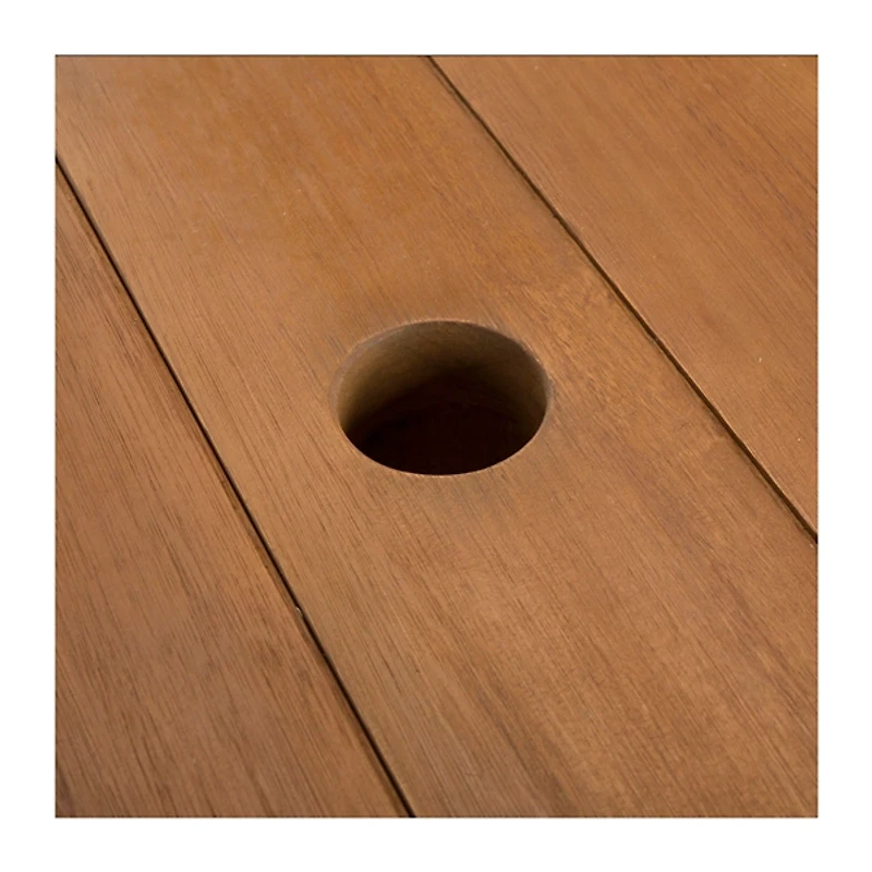 Round Natural Wood Foldable Outdoor Dining Table