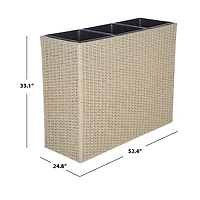 Brown Wicker Divided Planter