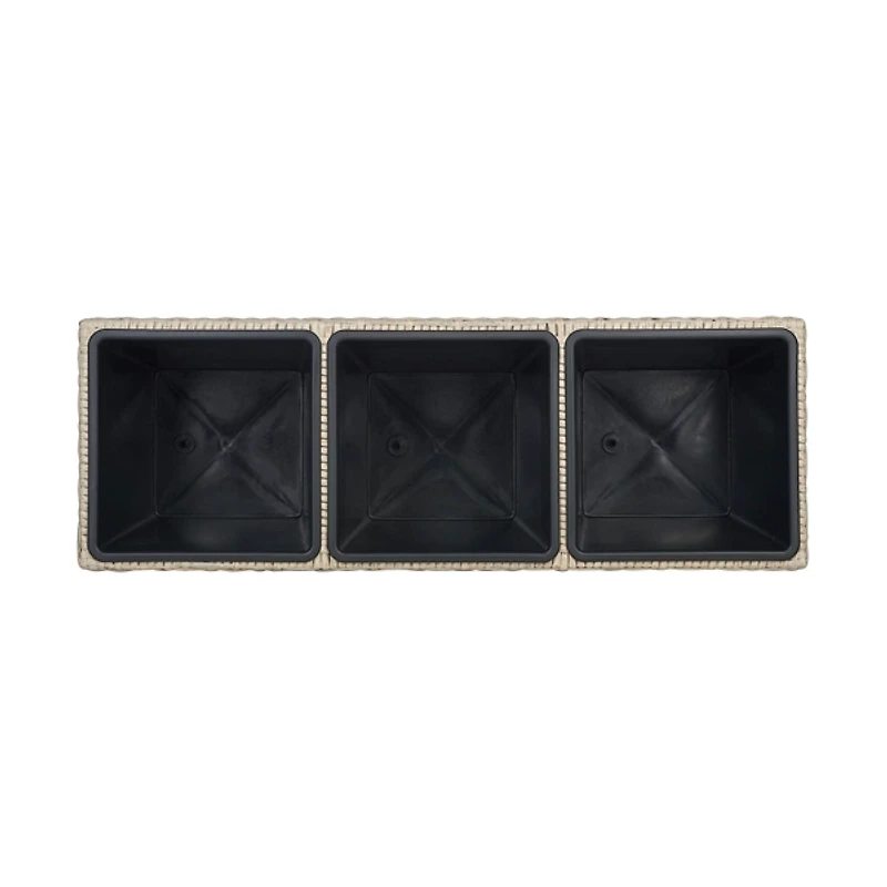 Brown Wicker Divided Planter