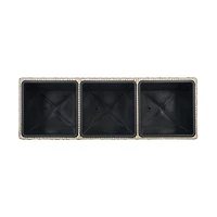 Brown Wicker Divided Planter