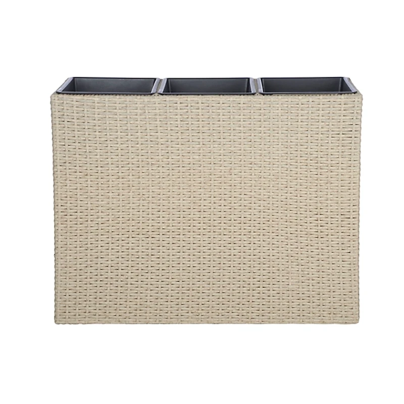 Brown Wicker Divided Planter