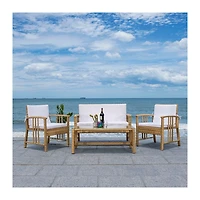 SAFAVIEH Natural Woven Wicker 4-pc. Outdoor Set