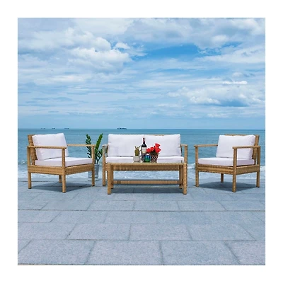 Natural Wicker Woven 4-pc. Outdoor Living Set