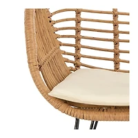 Brown Rattan 3-pc. Patio Set with Beige Cushions