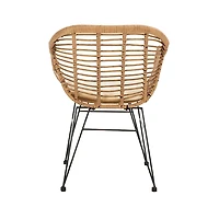 Brown Rattan 3-pc. Patio Set with Beige Cushions