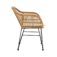 Brown Rattan 3-pc. Patio Set with Beige Cushions