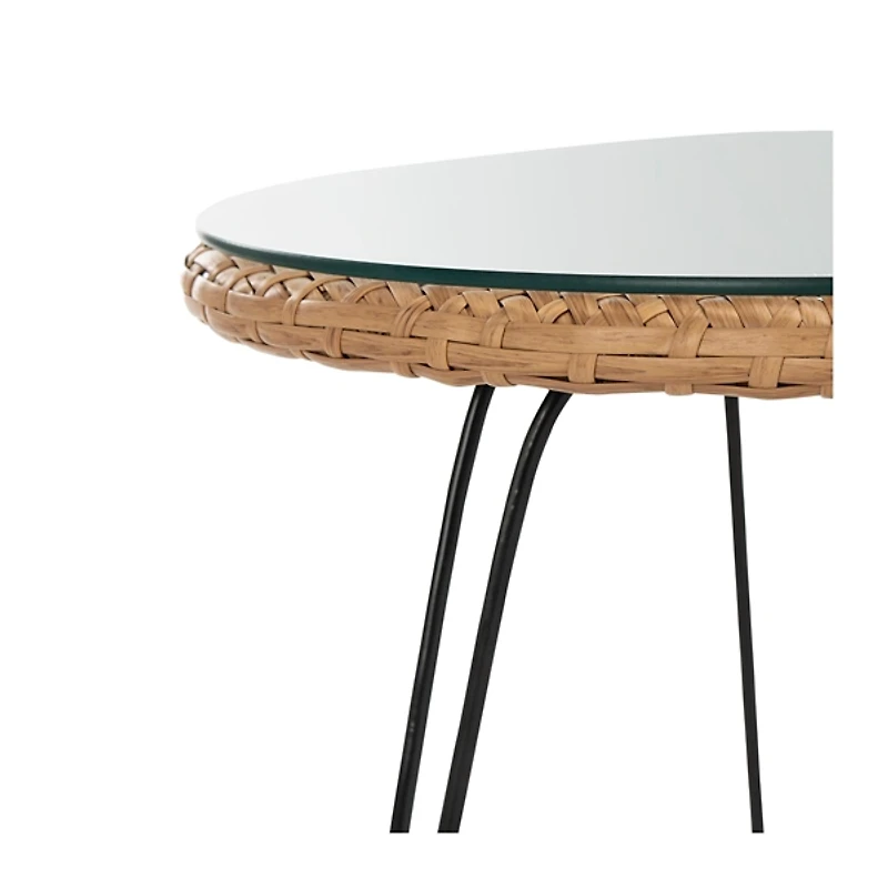 Brown Rattan 3-pc. Patio Set with Beige Cushions