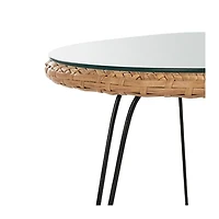 Brown Rattan 3-pc. Patio Set with Beige Cushions