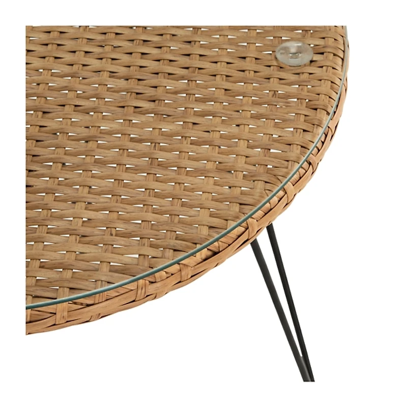 Brown Rattan 3-pc. Patio Set with Beige Cushions