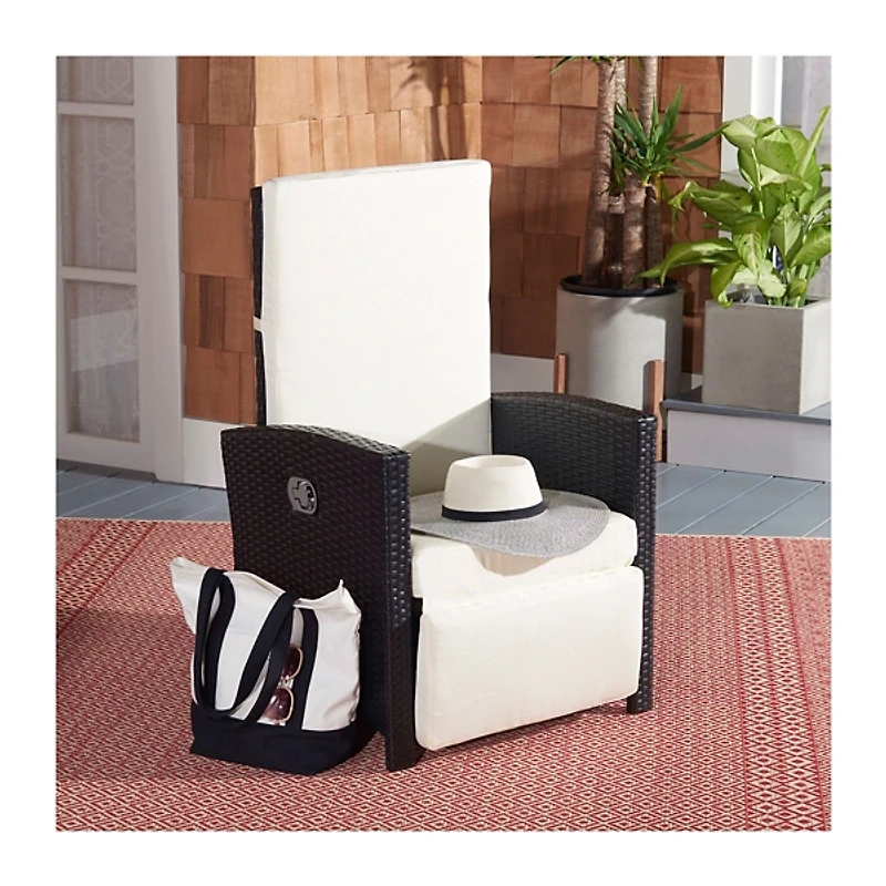 Black Rattan Outdoor Recliner