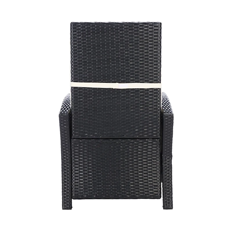 Black Rattan Outdoor Recliner