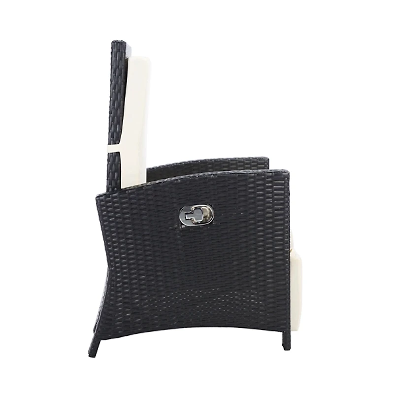 Black Rattan Outdoor Recliner