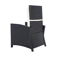 Black Rattan Outdoor Recliner