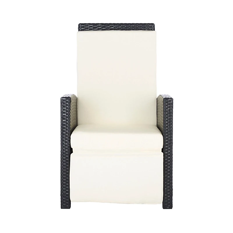 Black Rattan Outdoor Recliner