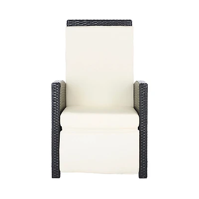 Black Rattan Outdoor Recliner