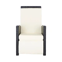 Black Rattan Outdoor Recliner