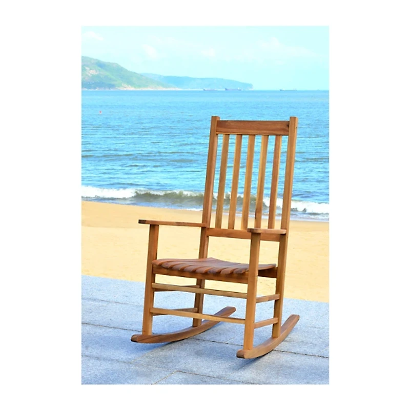 Natural Acacia Wood Outdoor Rocking Chair