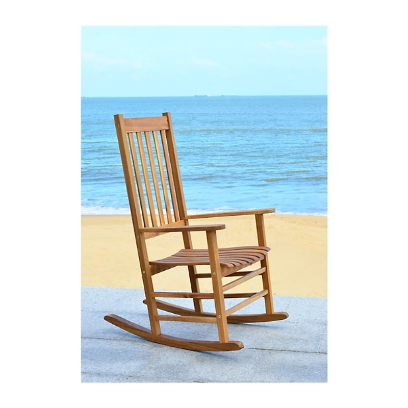 Natural Acacia Wood Outdoor Rocking Chair