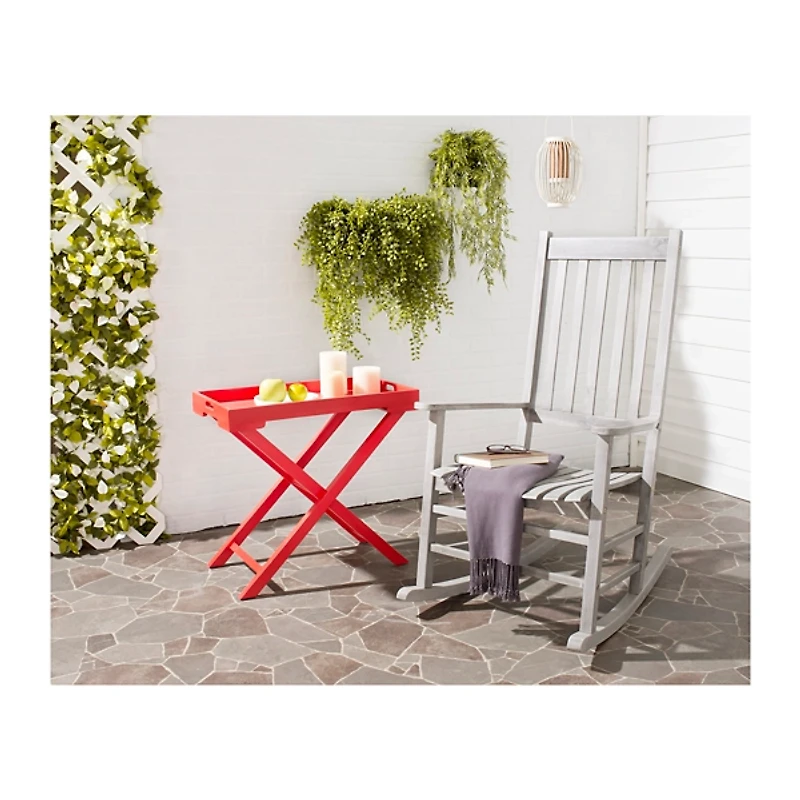 Gray Wash Acacia Wood Outdoor Rocking Chair