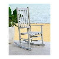 Gray Wash Acacia Wood Outdoor Rocking Chair