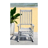 Gray Wash Acacia Wood Outdoor Rocking Chair