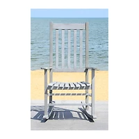 Gray Wash Acacia Wood Outdoor Rocking Chair