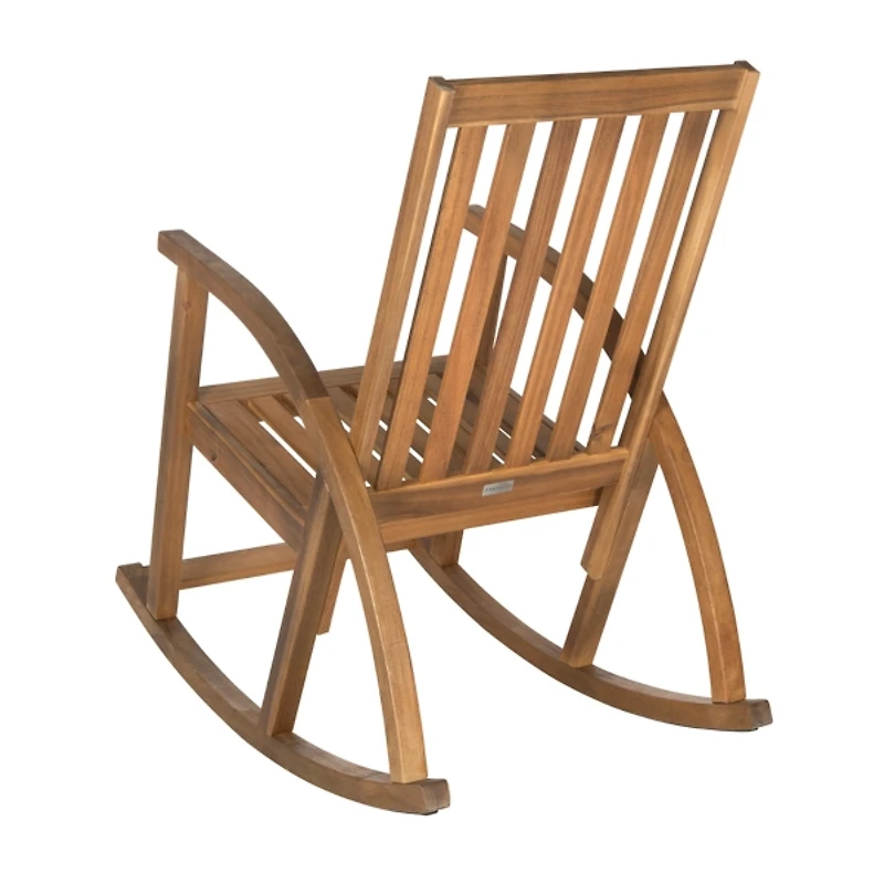 SAFAVIEH Wood Extended Arm Outdoor Rocking Chair