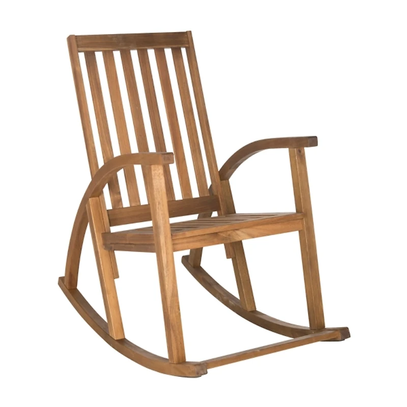 SAFAVIEH Wood Extended Arm Outdoor Rocking Chair