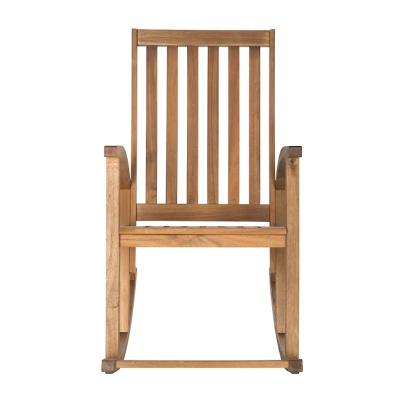 SAFAVIEH Wood Extended Arm Outdoor Rocking Chair