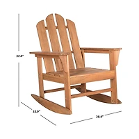 Natural Eucalyptus Wood Slatted Rocking Chair