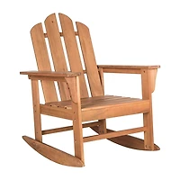 Natural Eucalyptus Wood Slatted Rocking Chair