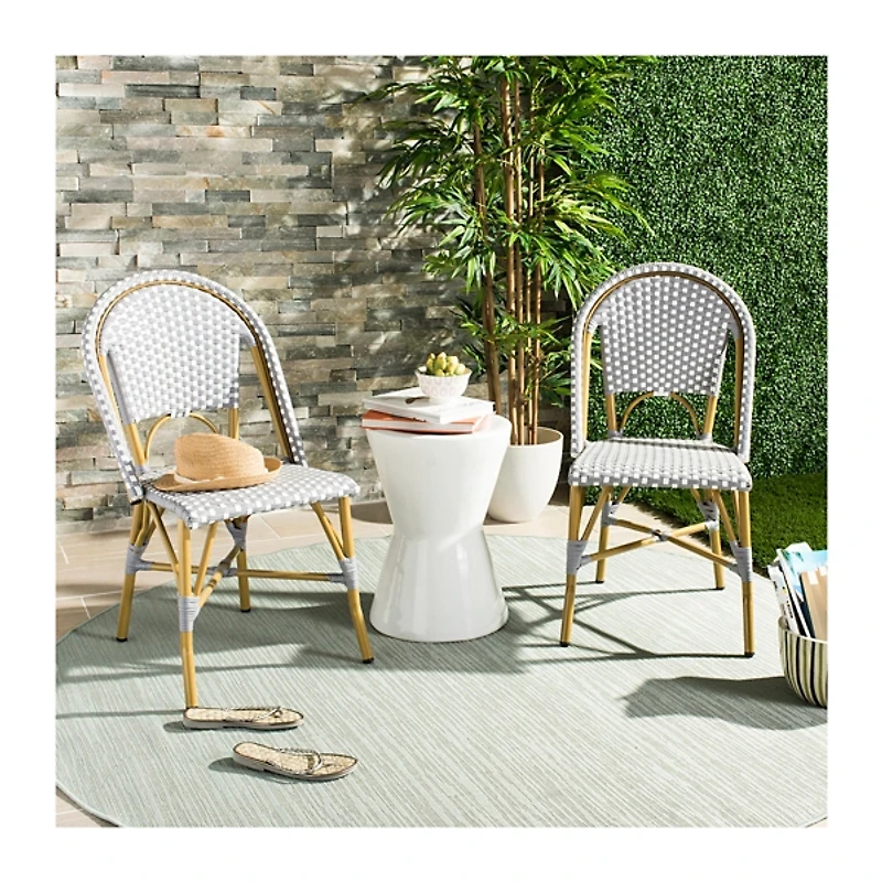 SAFAVIEH Gray Outdoor Bistro Chairs, Set of 2