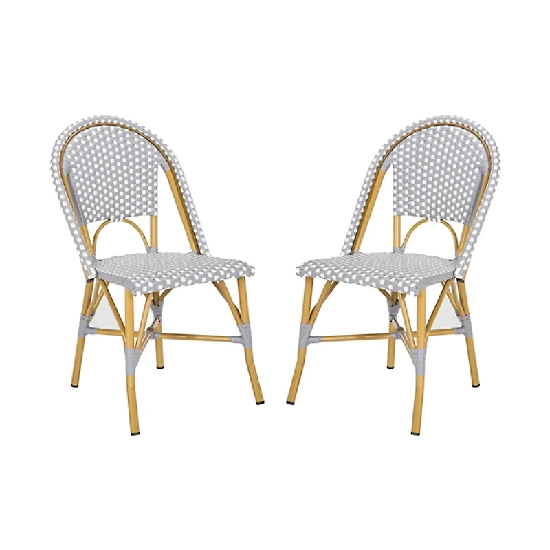 SAFAVIEH Gray Outdoor Bistro Chairs, Set of 2