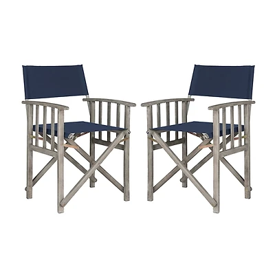 SAFAVIEH Navy Outdoor Director Chairs, Set of 2