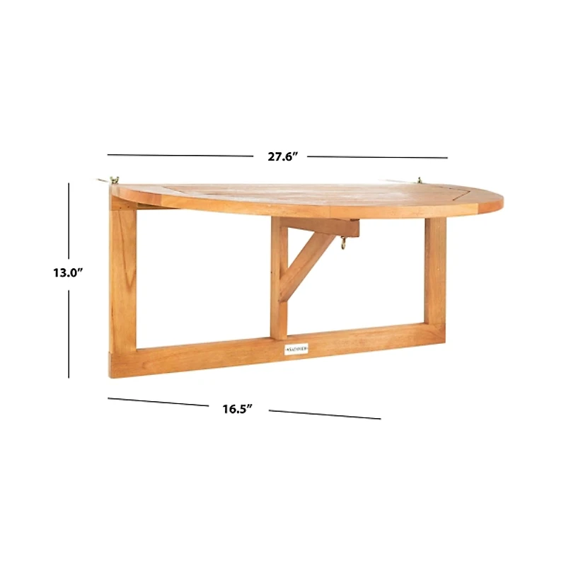 Natural Wood Half Moon Hanging Outdoor Table