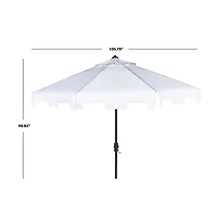 White Tilt Crank 9 ft. Outdoor Metal Umbrella