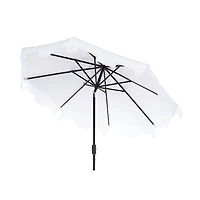 White Tilt Crank 9 ft. Outdoor Metal Umbrella