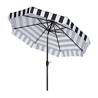 Black Stripe Auto Tilt 9 ft. Outdoor Umbrella