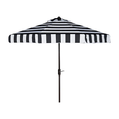 Black Stripe Auto Tilt 9 ft. Outdoor Umbrella