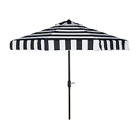 Black Stripe Auto Tilt 9 ft. Outdoor Umbrella